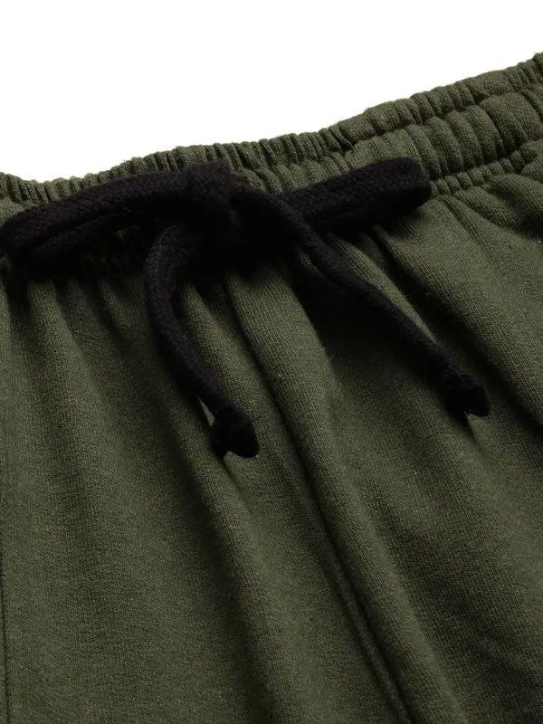 Olive_Green_Knit_Side_Stripe_Track_Pants_For_Women