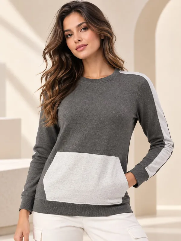 Dark_Grey_Contrast_Panel_Sweatshirt_for_Women