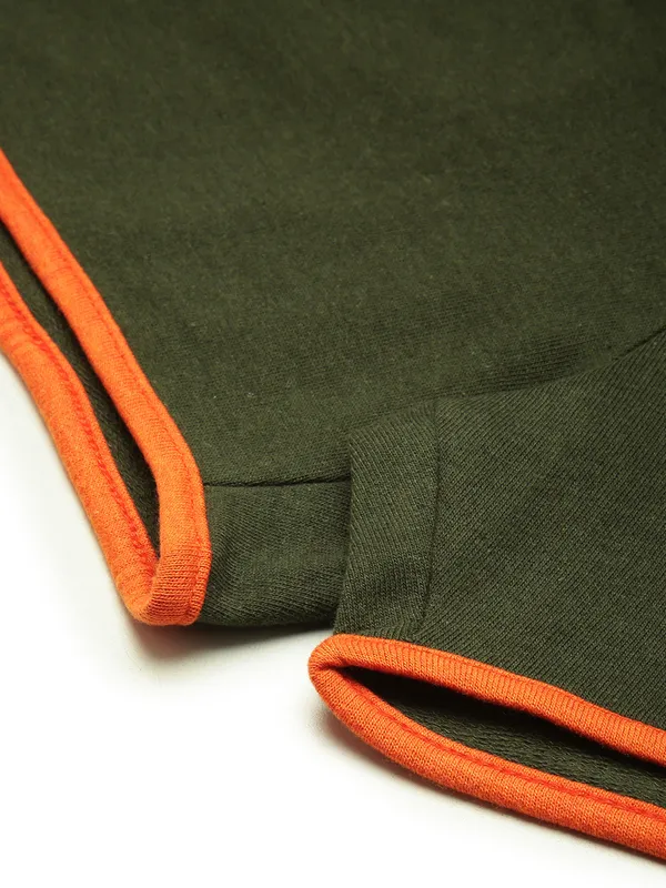 Olive_Green_Cotton_Sports_Shorts_With_Orange_Trim_For_Women