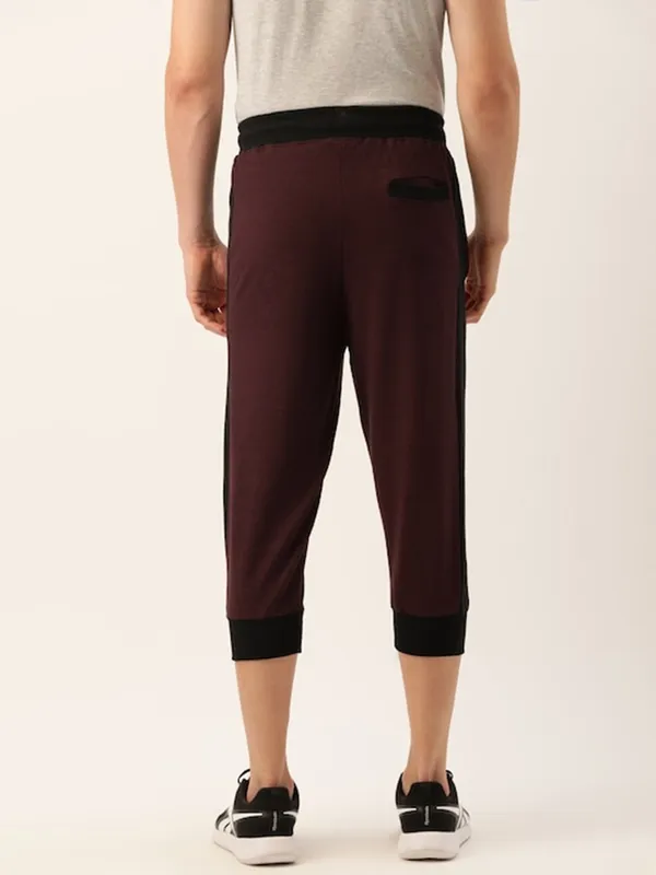 Maroon_And_Black_Cotton_Blend_Cropped_Joggers_For_Men