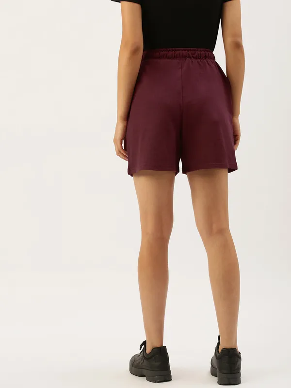 Maroon_Cotton_Blend_Relaxed_Fit_Shorts_For_Women