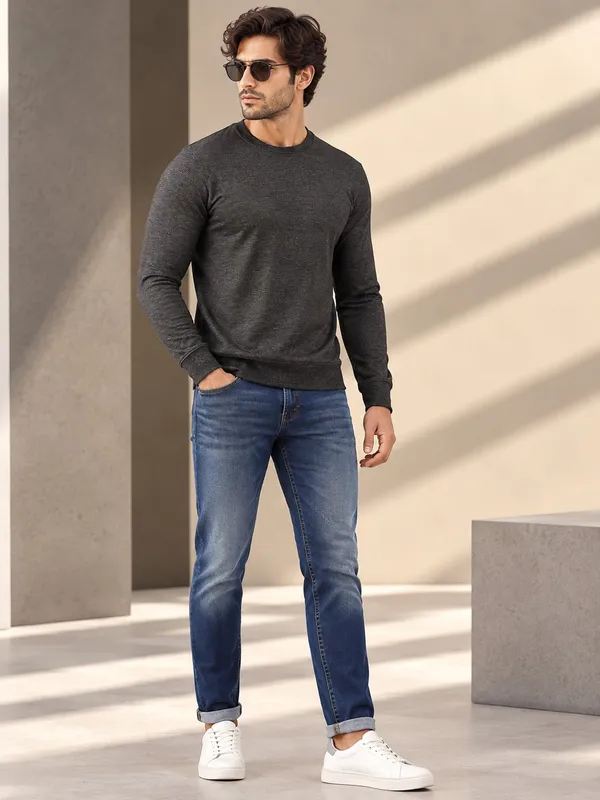 Charcoal_Knit_Regular_Fit_Sweatshirt_for_Men