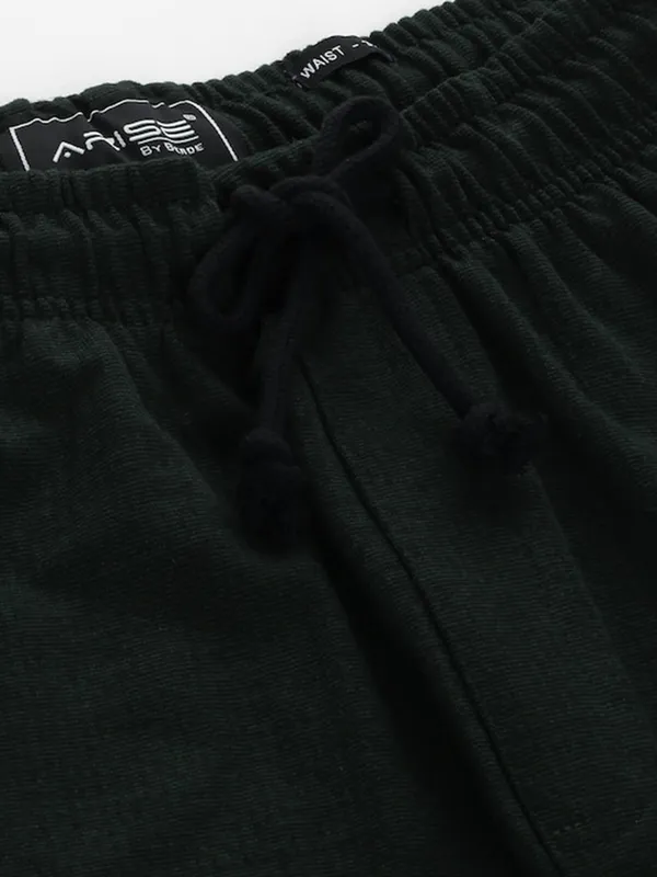 Black_Cotton_Blend_Elasticated_Drawstring_Shorts_For_Men