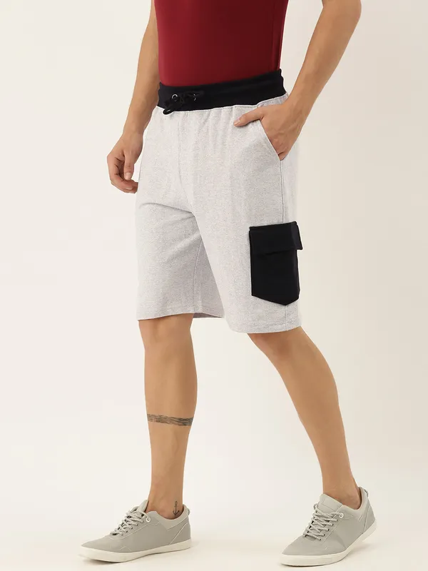 Grey_Melange_Cotton_Blend_Drawstring_Shorts_For_Men