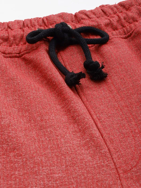 Coral_Red_Cotton_Blend_Relaxed_Fit_Cargo_Shorts_For_Men