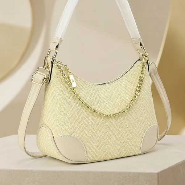 Cream_Pu_Fabric_Premium_Hobo_Bag_For_Women