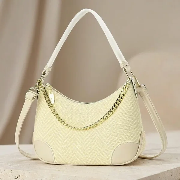 Cream_Pu_Fabric_Premium_Hobo_Bag_For_Women