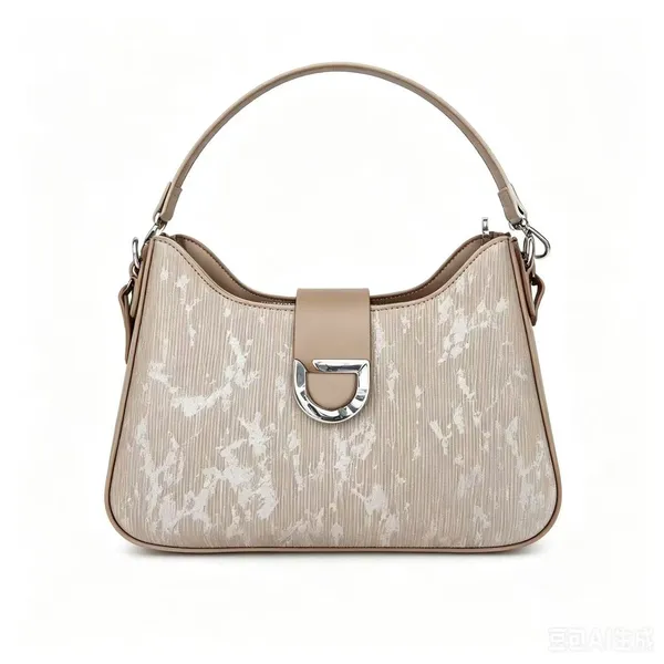 Beige_Pu_Fabric_Premium_Shoulder_Bag_For_Women