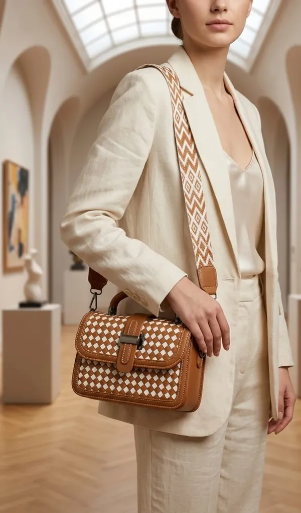 Brown_Pu_Fabric_Premium_Crossbody_Bag_For_Women