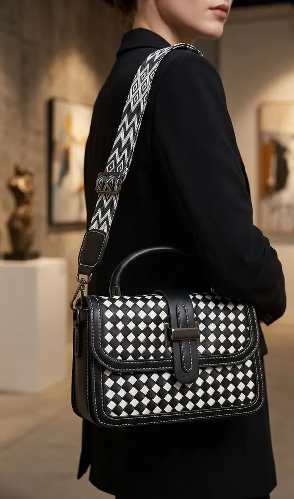 Black_And_White_Pu_Fabric_Premium_Sling_Bag_For_Women