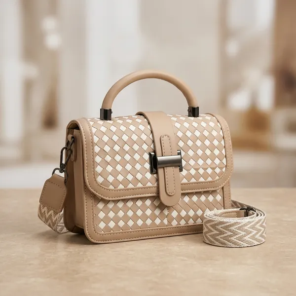 Beige_Pu_Fabric_Premium_Crossbody_Bag_For_Women