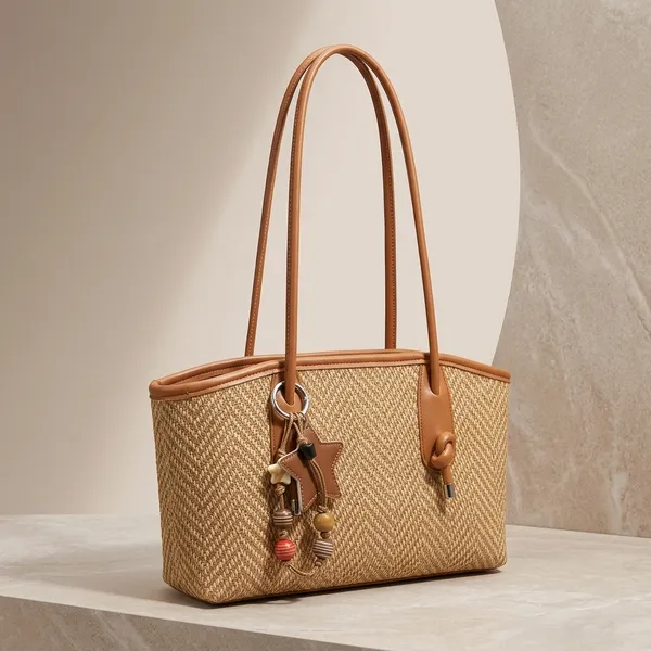 Beige_And_Brown_Pu_Fabric_Premium_Tote_Bag_For_Women