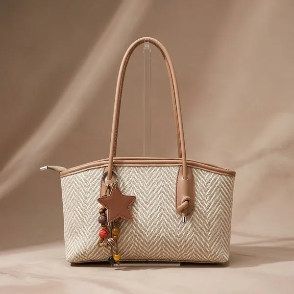 Beige_Pu_Fabric_Premium_Tote_Bag_For_Women