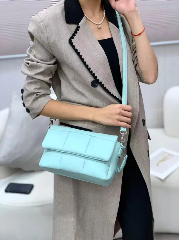 Mint_Blue_Pu_Fabric_Premium_Crossbody_Bag_For_Women