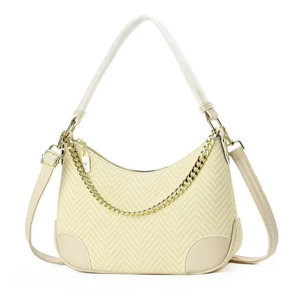 Cream_Pu_Fabric_Premium_Hobo_Bag_For_Women