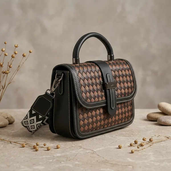 Brown_Pu_Fabric_Premium_Satchel_Bag_For_Women