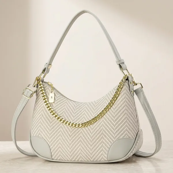 White_Pu_Fabric_Premium_Shoulder_Bag_For_Women