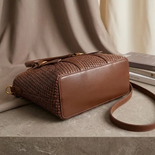 Brown_Pu_Fabric_Premium_Tote_Bag_For_Women