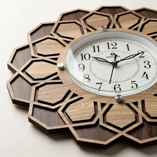 Wood_Geometric_Hexagonal_Flower_Pattern_Wall_Clock