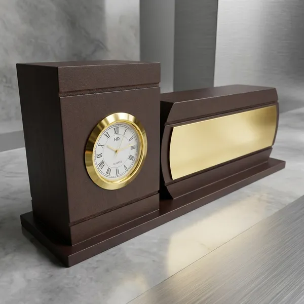 Wood_Classic_Roman_Numeral_Clock_Nameplate_Desk_Organizer