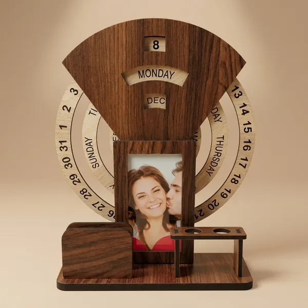 Wood_Multi_Function_Perpetual_Calendar_Photo_Frame_Pen_Holder