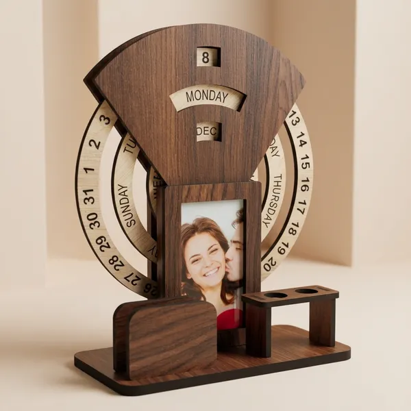 Wood_Multi_Function_Perpetual_Calendar_Photo_Frame_Pen_Holder