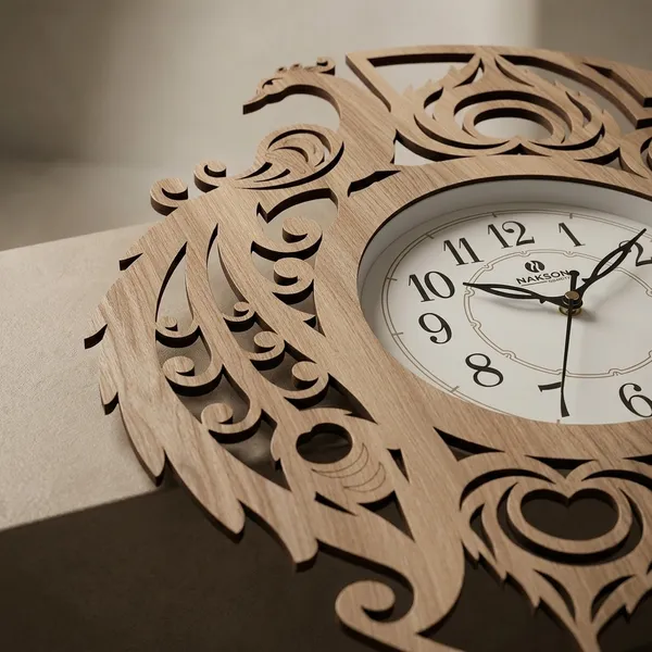 Wood_Artistic_Peacock_Motif_Decorative_Analog_Wall_Clock