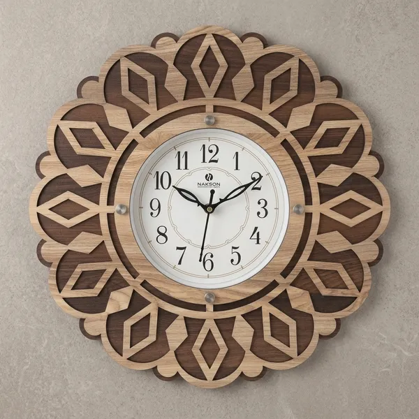 Wood_Geometric_Diamond_Pattern_Decorative_Wall_Clock