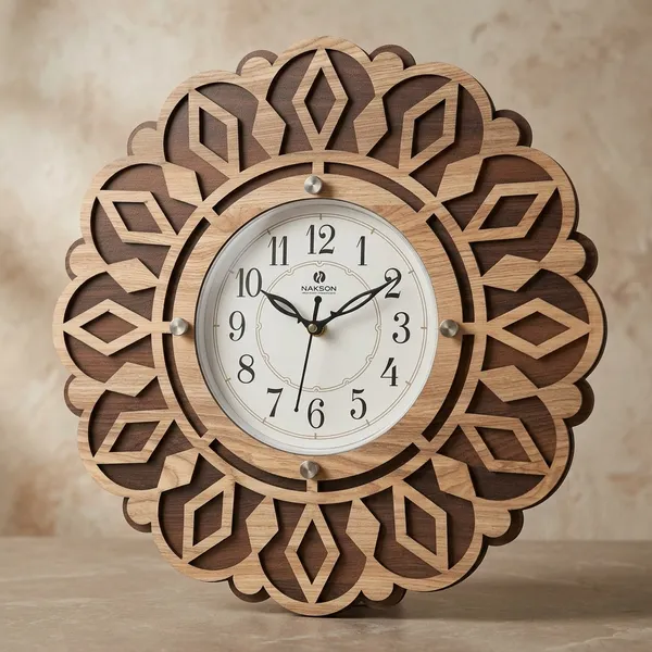 Wood_Geometric_Diamond_Pattern_Decorative_Wall_Clock