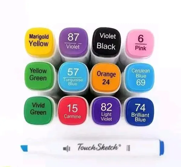 Touchmomo_Dual_Tip_Water-Based_Multicolour_Markers_Set_Of_12_-_Pack_of_1