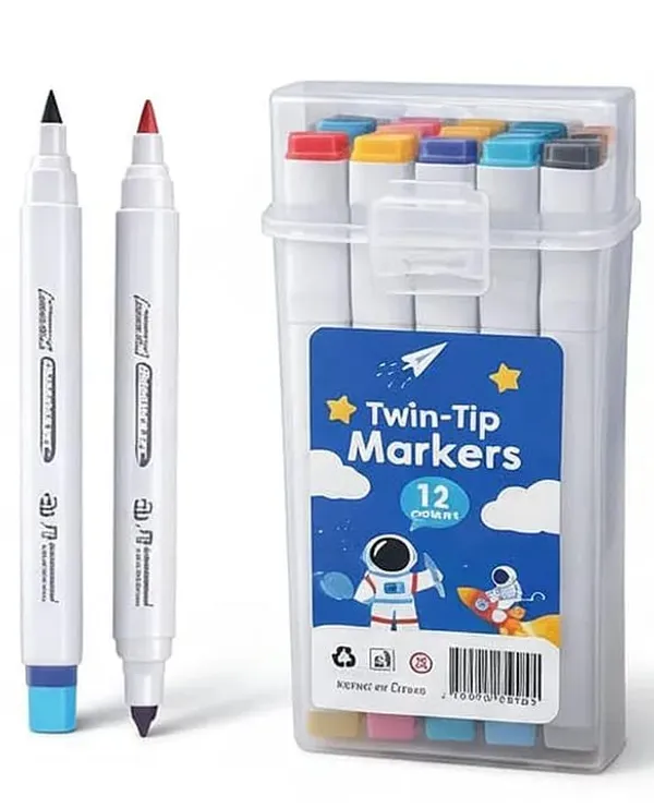 Touchmomo_Dual_Tip_Water-Based_Multicolour_Markers_Set_Of_12_-_Pack_of_1