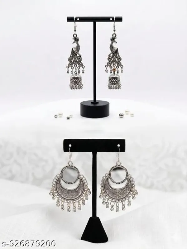 Silver_Oxidised_Metal_Ethnic_Jhumka_Chandbali_Earrings_Set_For_Women_-_Pack_of_3