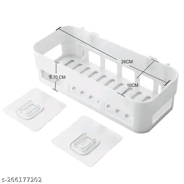 White_Plastic_Two-Tier_Wall-Mounted_Bathroom_Storage_Shelf_-_Pack_of_2