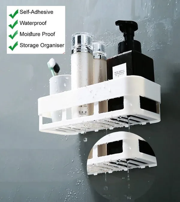 White_Plastic_Two-Tier_Wall-Mounted_Bathroom_Storage_Shelf_-_Pack_of_2