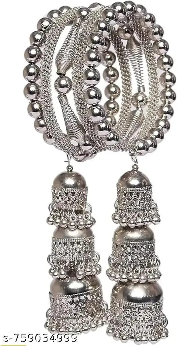 Silver_Oxidised_Alloy_Afghan_Multi-Layer_Dangler_Bangles_For_Women_-_Pack_of_1