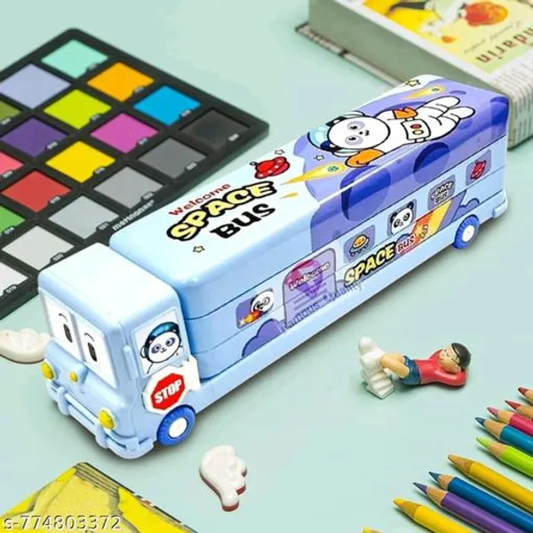 Pencil_Box_,_Sky_Blue_Plastic_Double_Layer_Cartoon_Pencil_Box_With_Built-In_Sharpener_For_Kids_-_Pack_of_1