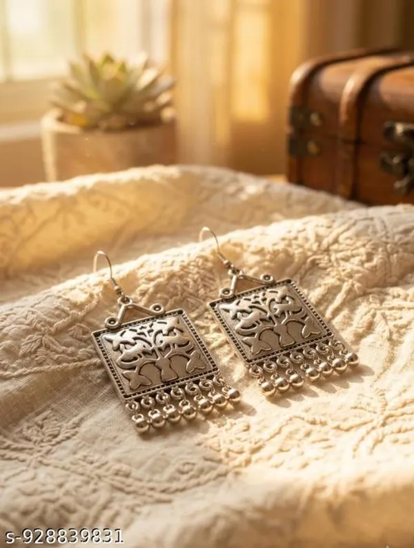 Silver_Oxidized_Metal_Tree_Of_Life_Rectangular_Dangle_Earrings_For_Women_-_Pack_of_1