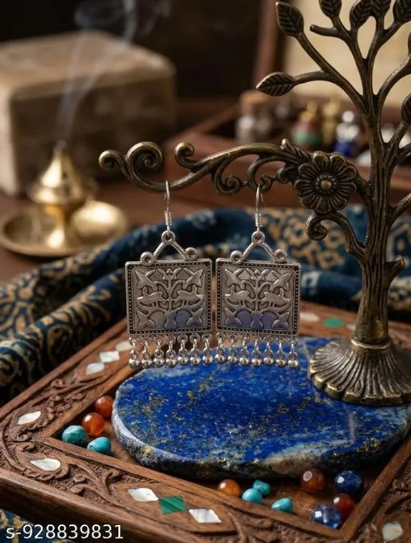 Silver_Oxidized_Metal_Tree_Of_Life_Rectangular_Dangle_Earrings_For_Women_-_Pack_of_1
