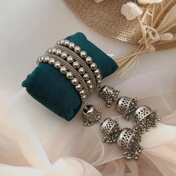 Silver_Oxidised_Alloy_Afghan_Multi-Layer_Dangler_Bangles_For_Women_-_Pack_of_1
