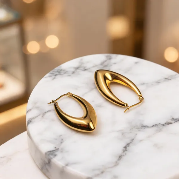 Gold_Plated_Chunky_Oval_Hoop_Earrings_For_Women