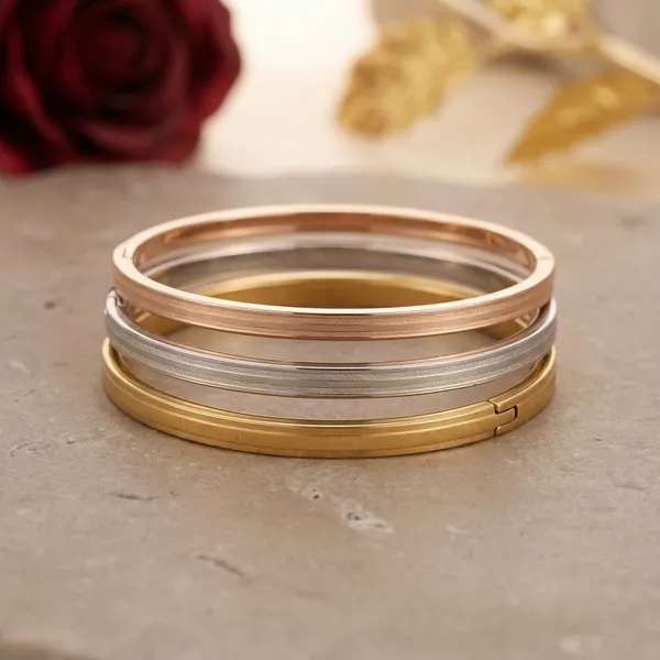 Set_Of_Beautiful_Textured_Bracelet_,_Gold_Rose_Gold,_And_Silver