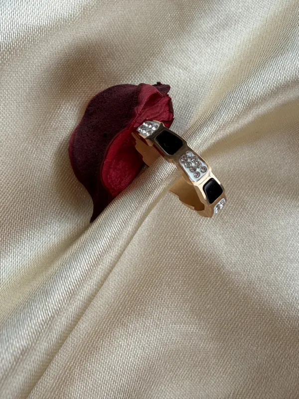 Rose_Gold_Geometric_Adjustable_Ring_With_Black_Enamel_Accents