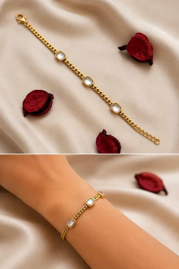 White_Stone__Chain_Bracelet_