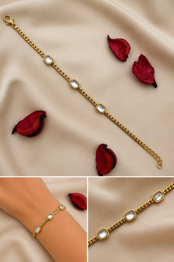White_Stone__Chain_Bracelet_