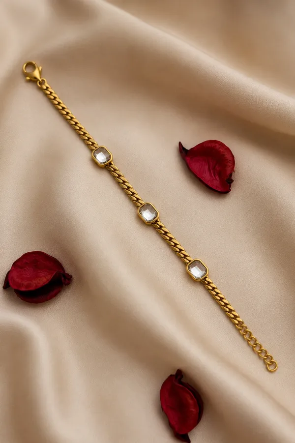 White_Stone__Chain_Bracelet_