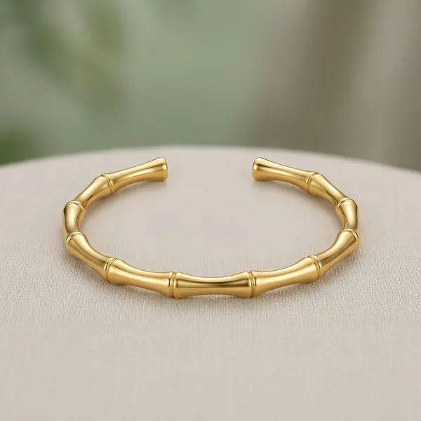 Gold_Plated_Bamboo_Textured_Cuff_Bracelet_For_Women