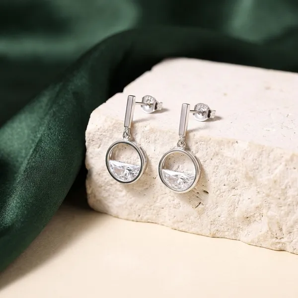 Silver_Circle_Drop_Earrings_For_Women