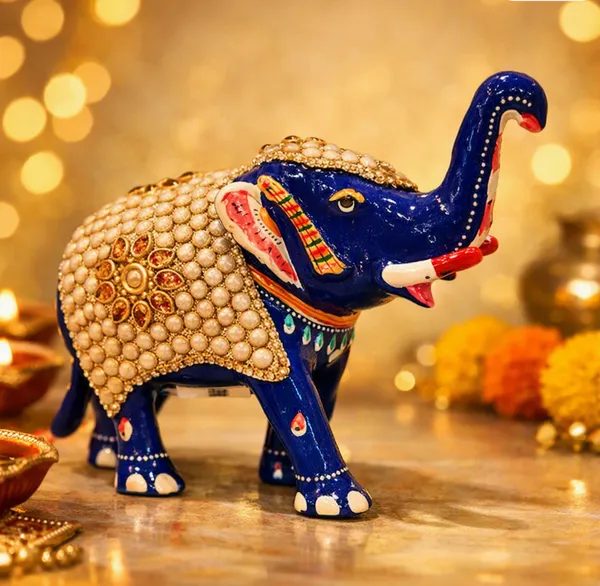 Metal_Mina_Pearl_Studded_Elephant_4''