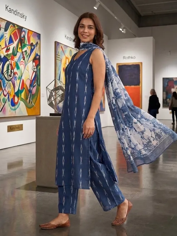 Blue_Woven_Design_Cotton_Straight_Suit_with_Dupatta