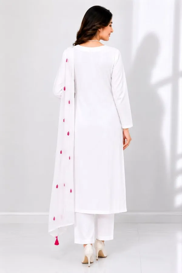 Elegant_White_Kurta_with_Vibrant_Pink_Chikankari_Motifs_and_Dupatta_Set